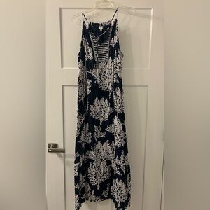Navy and White Sleeveless Dress
